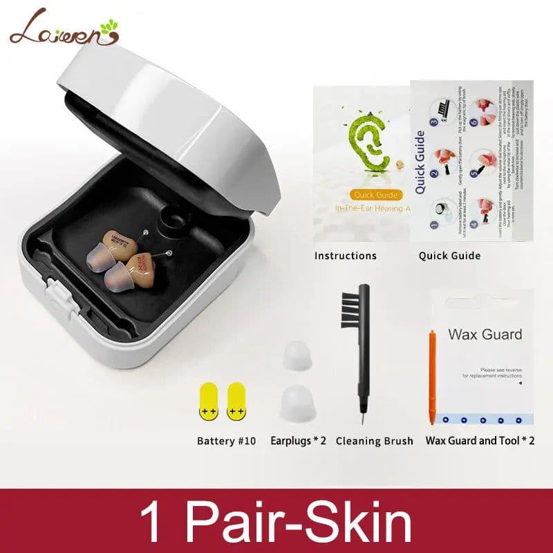 image-Hearing Aid Invisible Adjustable Wireless Hearing Aids Mini CIC Left/Right Ear Sound Amplifier For Adults Elderly Severe Loss