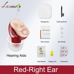 image-Hearing Aid Invisible Adjustable Wireless Hearing Aids Mini CIC Left/Right Ear Sound Amplifier For Adults Elderly Severe Loss