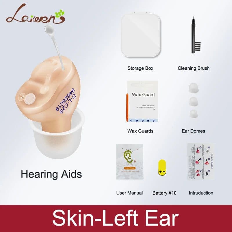 image-Hearing Aid Invisible Adjustable Wireless Hearing Aids Mini CIC Left/Right Ear Sound Amplifier For Adults Elderly Severe Loss