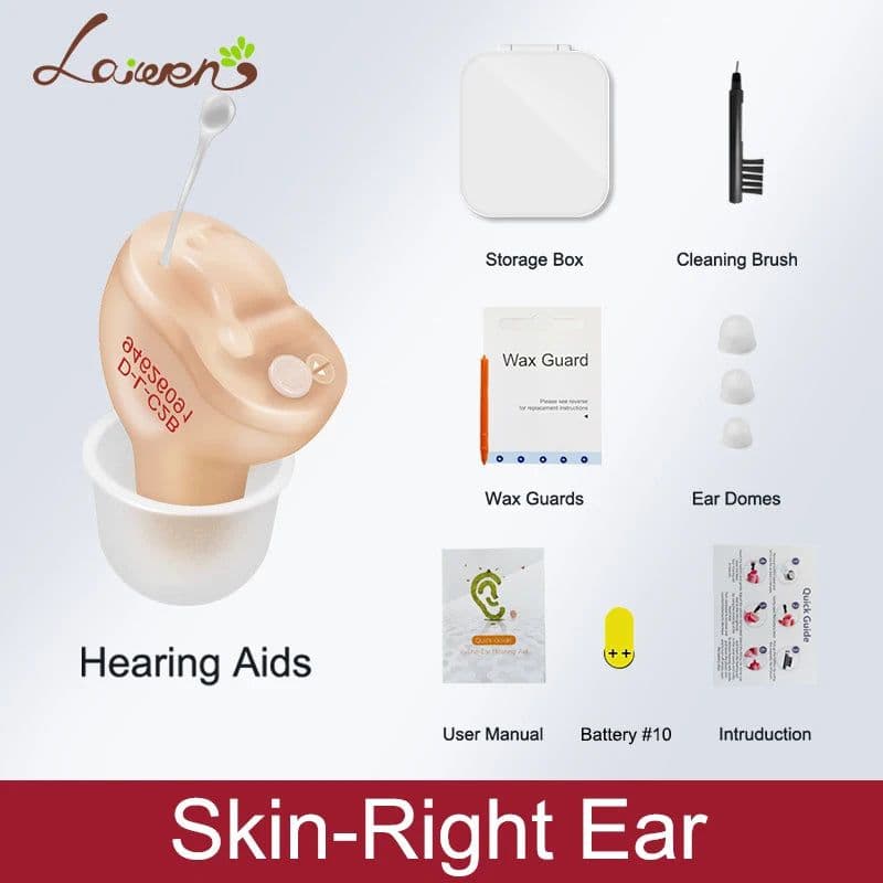 image-Hearing Aid Invisible Adjustable Wireless Hearing Aids Mini CIC Left/Right Ear Sound Amplifier For Adults Elderly Severe Loss