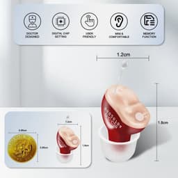 image-Hearing Aid Invisible Adjustable Wireless Hearing Aids Mini CIC Left/Right Ear Sound Amplifier For Adults Elderly Severe Loss