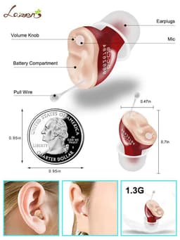 image-Hearing Aid Invisible Adjustable Wireless Hearing Aids Mini CIC Left/Right Ear Sound Amplifier For Adults Elderly Severe Loss