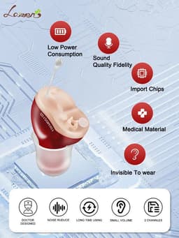 image-Hearing Aid Invisible Adjustable Wireless Hearing Aids Mini CIC Left/Right Ear Sound Amplifier For Adults Elderly Severe Loss