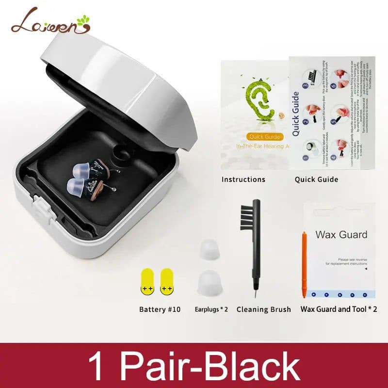 image-Hearing Aid Invisible Adjustable Wireless Hearing Aids Mini CIC Left/Right Ear Sound Amplifier For Adults Elderly Severe Loss