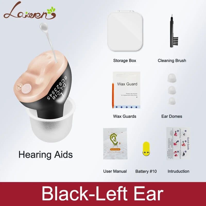 image-Hearing Aid Invisible Adjustable Wireless Hearing Aids Mini CIC Left/Right Ear Sound Amplifier For Adults Elderly Severe Loss