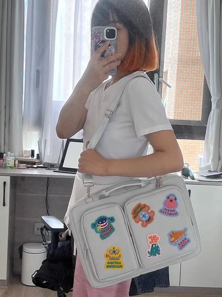 image-13.3 14 15.6 16 Inch Creative Laptop Bag High Capacity Shoulder Handbag For Macbook Air Pro HP Huawei Asus Dell Lenovo ASUS Acer
