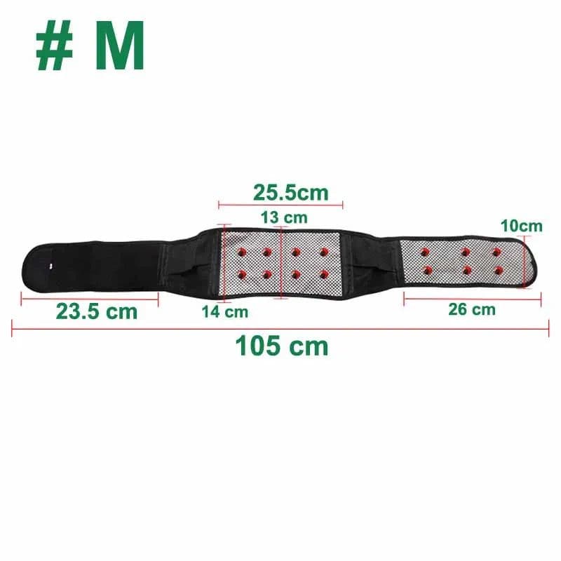 image-BYEPAIN Tourmaline Self-heating Magnetic Therapy Waist Support Belt Lumbar Back Waist Support Brace Double Banded Adjustable