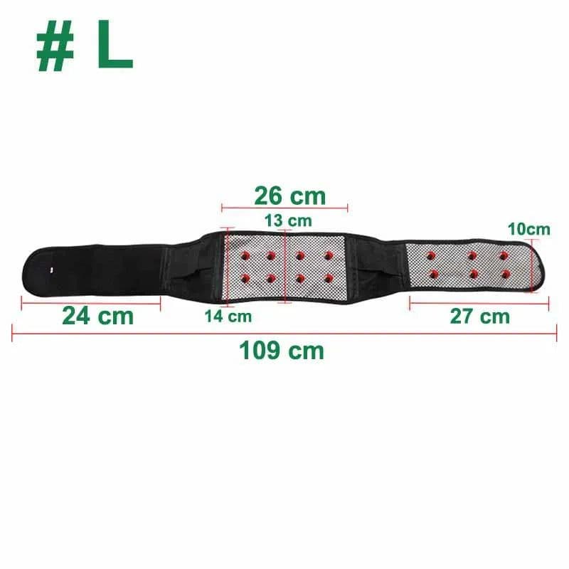image-BYEPAIN Tourmaline Self-heating Magnetic Therapy Waist Support Belt Lumbar Back Waist Support Brace Double Banded Adjustable