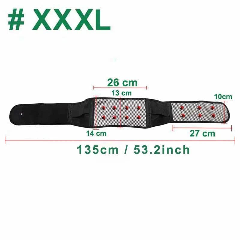 image-BYEPAIN Tourmaline Self-heating Magnetic Therapy Waist Support Belt Lumbar Back Waist Support Brace Double Banded Adjustable