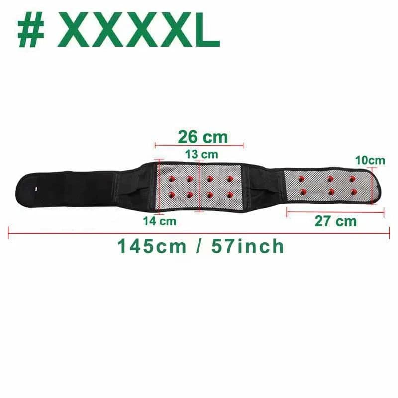 image-BYEPAIN Tourmaline Self-heating Magnetic Therapy Waist Support Belt Lumbar Back Waist Support Brace Double Banded Adjustable