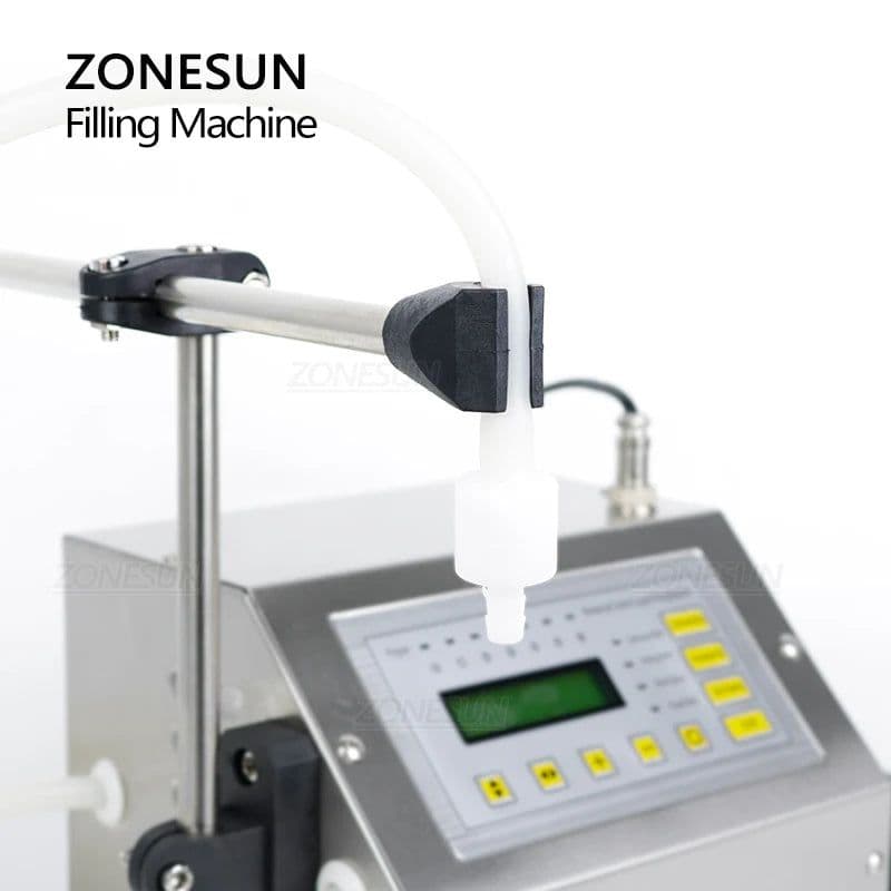 image-ZONESUN Small GFK-160A 5-3500ml Digital Control Liquid Juice Water Liquid Filling Machine Dosing Filler Bottle with Pedal