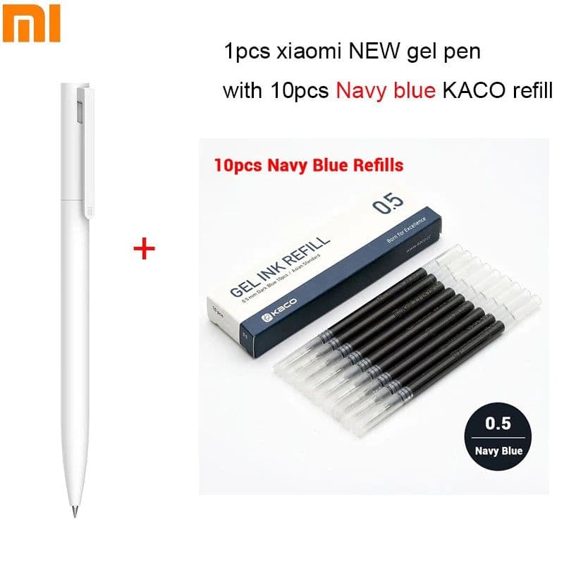 image-Original Xiaomi Mijia Gel Pen MI Pen 0.5mm Signing Pen PREMEC Smooth Switzerland Refill MiKuni Japan Ink (Black/Blue) Best Gift