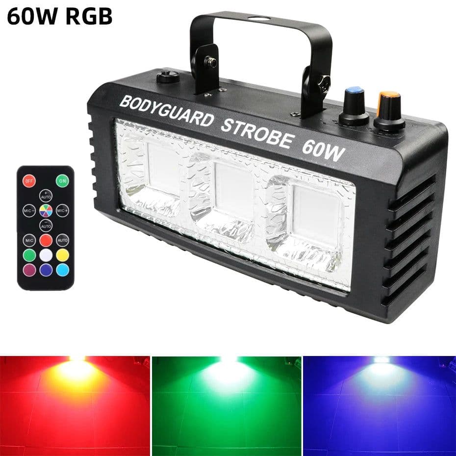 image-ALIEN RGB White DJ Disco Strobe Lights 40W 60W 80W 100W Remote Control Sound Flash Party Wedding Holiday Stage Lighting Effect