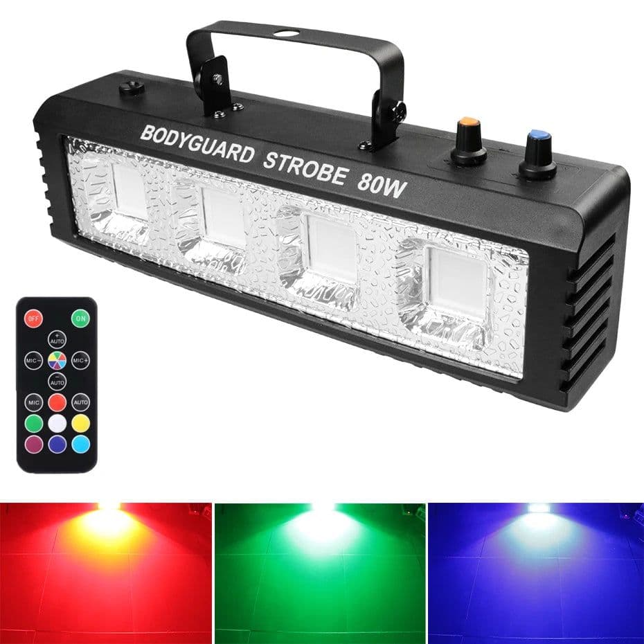 image-ALIEN RGB White DJ Disco Strobe Lights 40W 60W 80W 100W Remote Control Sound Flash Party Wedding Holiday Stage Lighting Effect