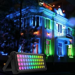 image-U`King 80W Light Bar Wash Light 48LEDs RGB DJ Lights Color Mixing Rainbow Effect Highlights Outdoor Building Exterior Wall Light