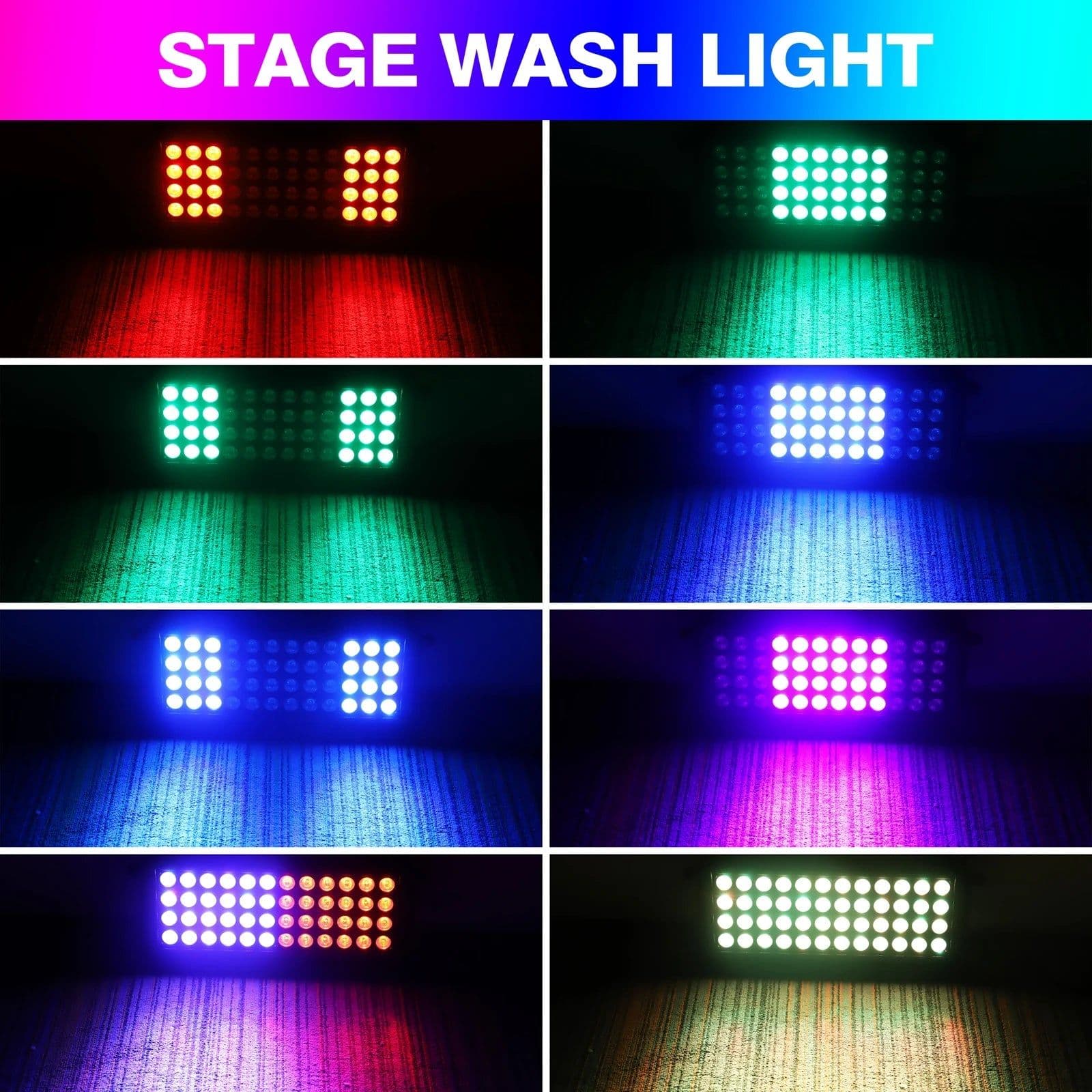 image-U`King 80W Light Bar Wash Light 48LEDs RGB DJ Lights Color Mixing Rainbow Effect Highlights Outdoor Building Exterior Wall Light