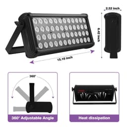 image-U`King 80W Light Bar Wash Light 48LEDs RGB DJ Lights Color Mixing Rainbow Effect Highlights Outdoor Building Exterior Wall Light