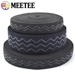 image-Meetee 2/5/10Meters Elastic Band 20-50mm Non-slip Webbing For Belt Garment Wave Silicone Ribbon DIY Clothes Sewing Accessories