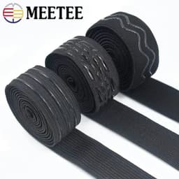 image-Meetee 2/5/10Meters Elastic Band 20-50mm Non-slip Webbing For Belt Garment Wave Silicone Ribbon DIY Clothes Sewing Accessories