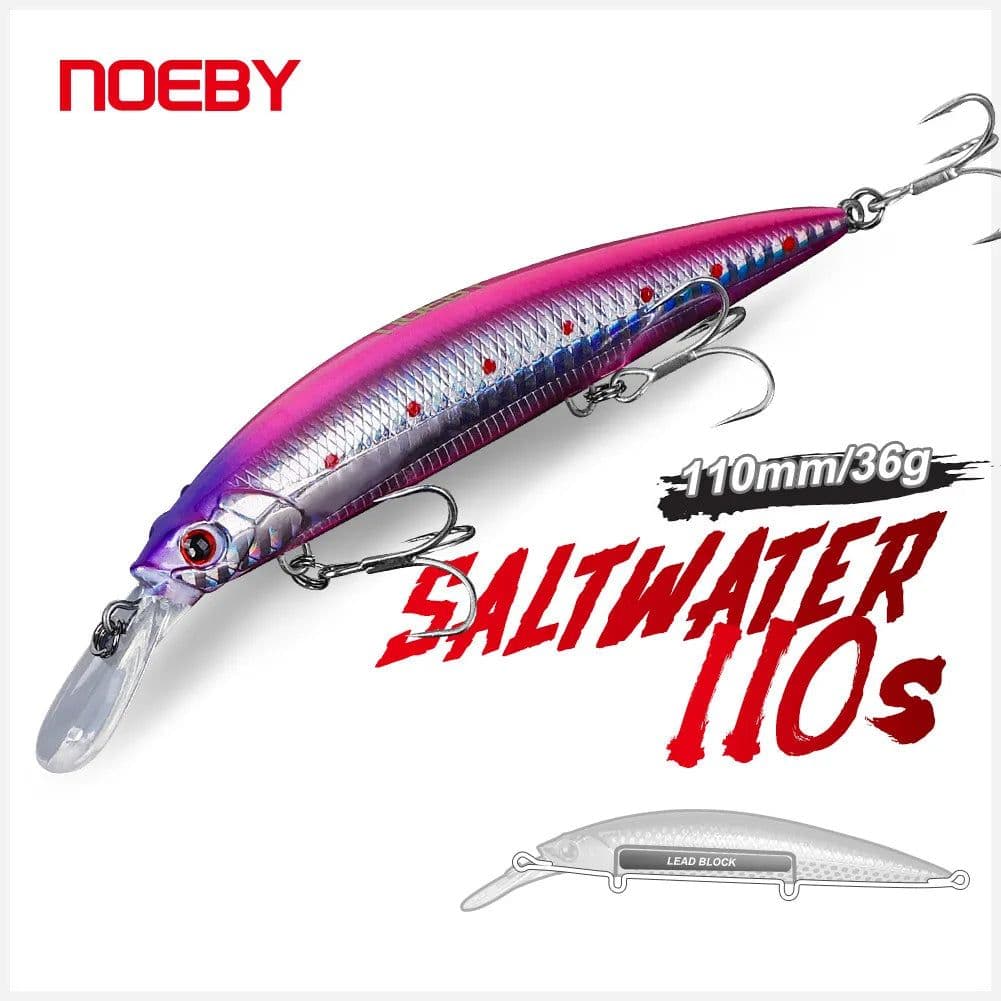 image-NOEBY Sinking Minnow Fishing Lures 110mm 32g Wobblers Jerkbait Artificial Hard Bait Sea Bass Saltwater Tackle Fishing Lure