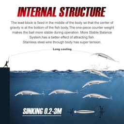 image-NOEBY Sinking Minnow Fishing Lures 110mm 32g Wobblers Jerkbait Artificial Hard Bait Sea Bass Saltwater Tackle Fishing Lure