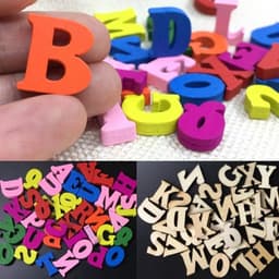 image-100Pcs Wooden Number English Alphabets Baby Early Education Learning Tool Scrapbooking Wood DIY Letters Craft Decoration