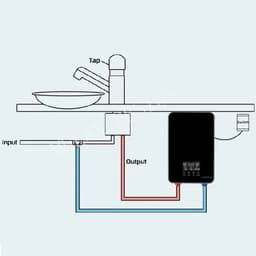 image-Instant Water Heater Shower Bathroom Faucets Kitchen Tap Electric Water Heater 220V 8000W Digital Display Temperature Adjustable