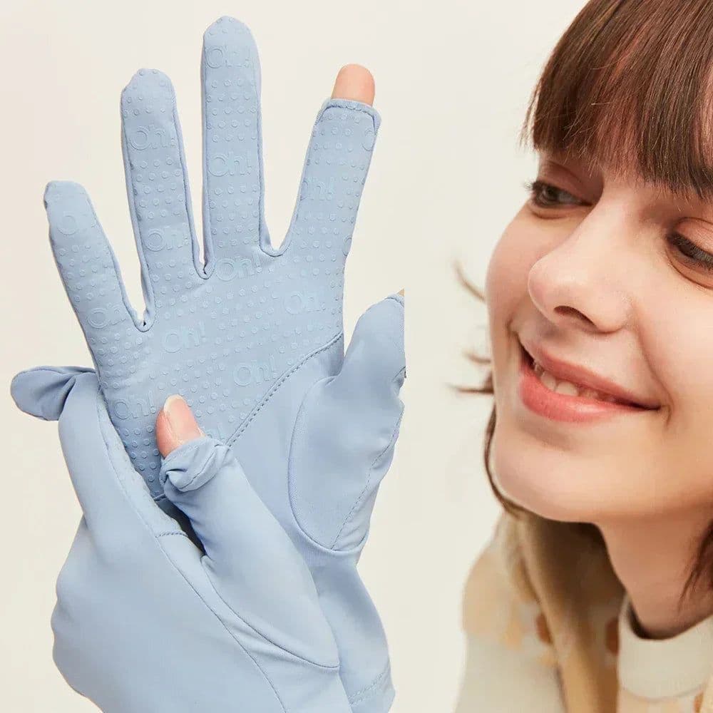 image-OhSunny Summer Light Breathable Sunscreen Driving Gloves New Tech Ceramic Fabric UPF 2000+ Anti UV Slip For Outdoor Cycling