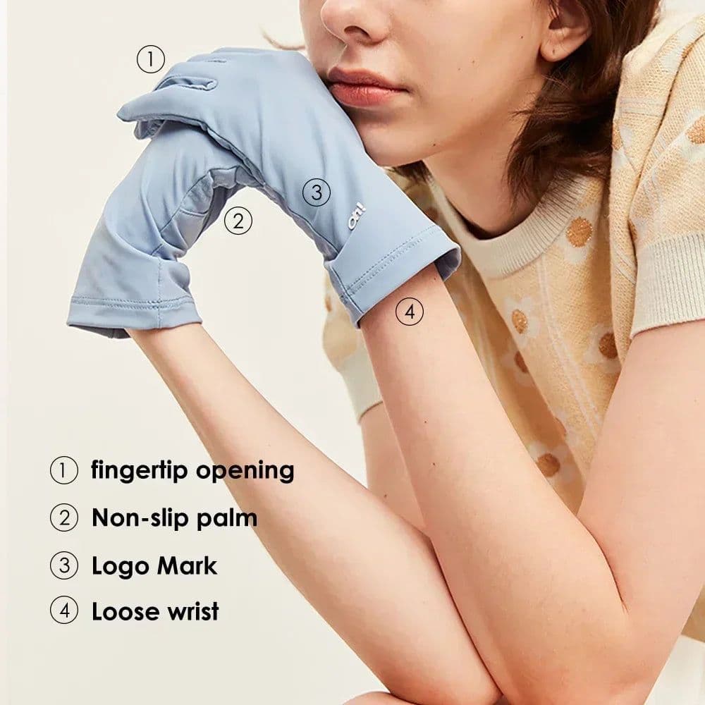 image-OhSunny Summer Light Breathable Sunscreen Driving Gloves New Tech Ceramic Fabric UPF 2000+ Anti UV Slip For Outdoor Cycling