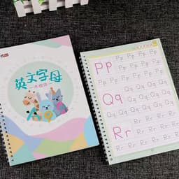 image-260mmx186mm Reusable Writing Paste Calligraphy Groove Copybook For Kids Word Magic Book English Calligraphic Letter Practice Toy
