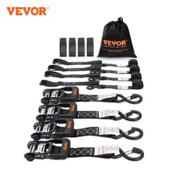 image-VEVOR 4pcs Trailer Ratchet Tie Down Straps with Padded Handles Hook Brake Binding Belt for Moving Securing Cargo Motorcycle