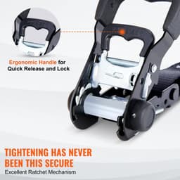 image-VEVOR 4pcs Trailer Ratchet Tie Down Straps with Padded Handles Hook Brake Binding Belt for Moving Securing Cargo Motorcycle