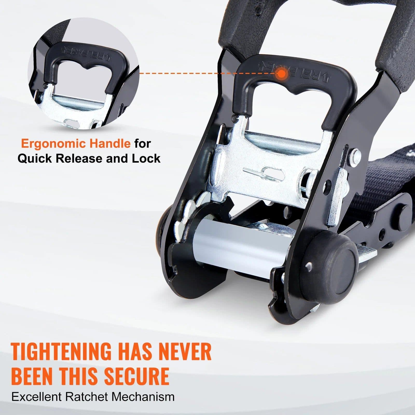 image-VEVOR 4pcs Trailer Ratchet Tie Down Straps with Padded Handles Hook Brake Binding Belt for Moving Securing Cargo Motorcycle