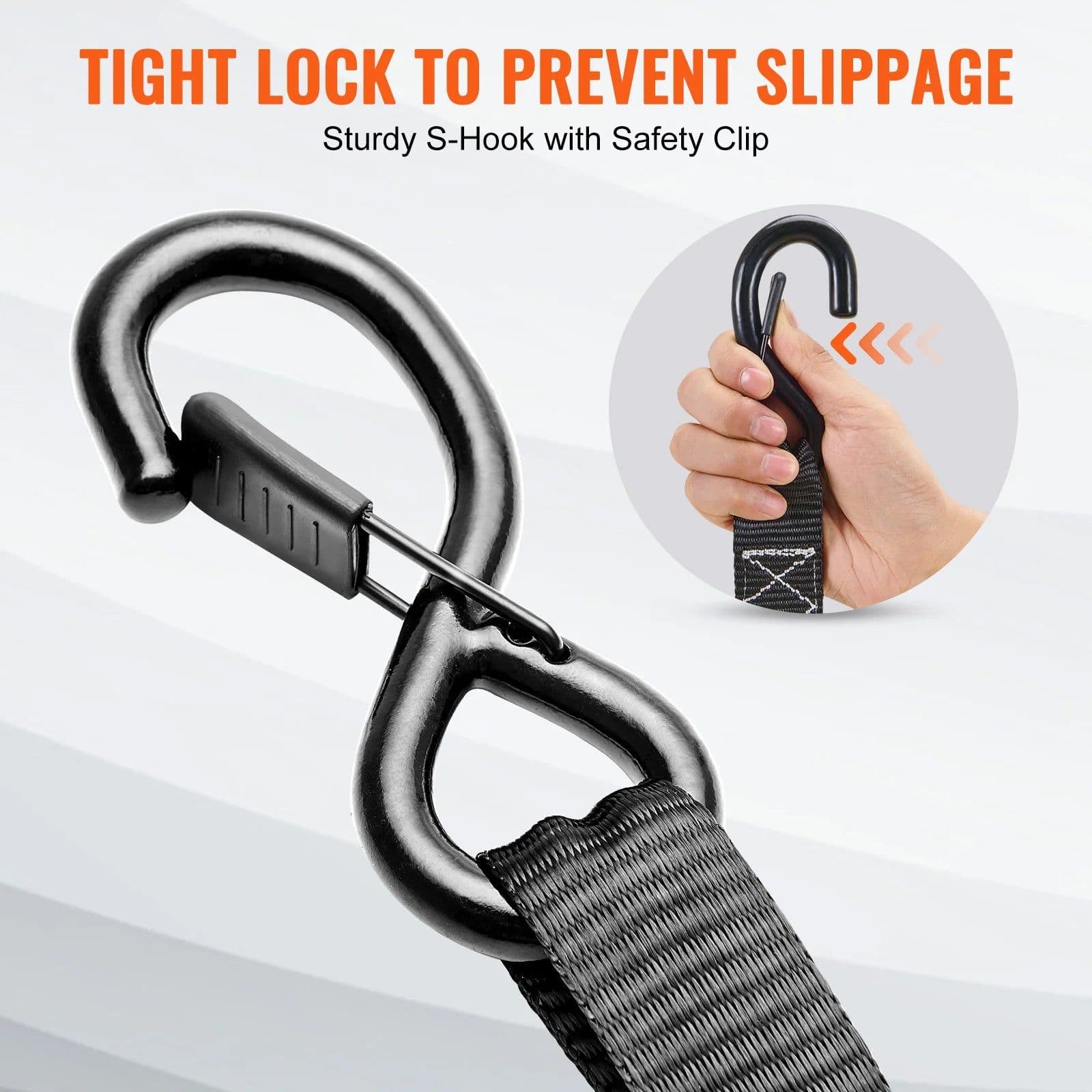 image-VEVOR 4pcs Trailer Ratchet Tie Down Straps with Padded Handles Hook Brake Binding Belt for Moving Securing Cargo Motorcycle