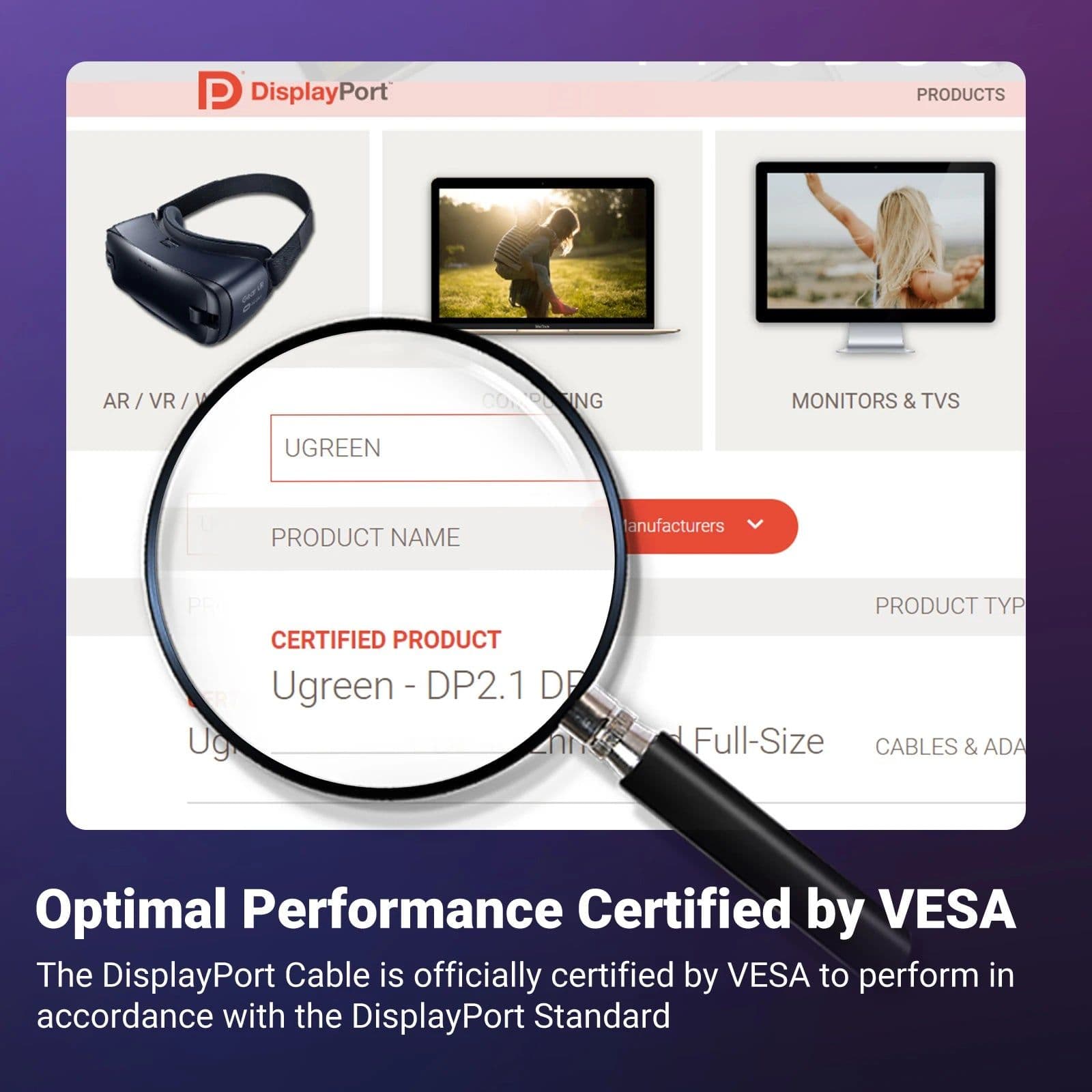 image-UGREEN Displayport Cable 16K 8K Video Audio Cable for Xiaomi TV Box PC Laptop Monitor Video Game DP Cable Display Port