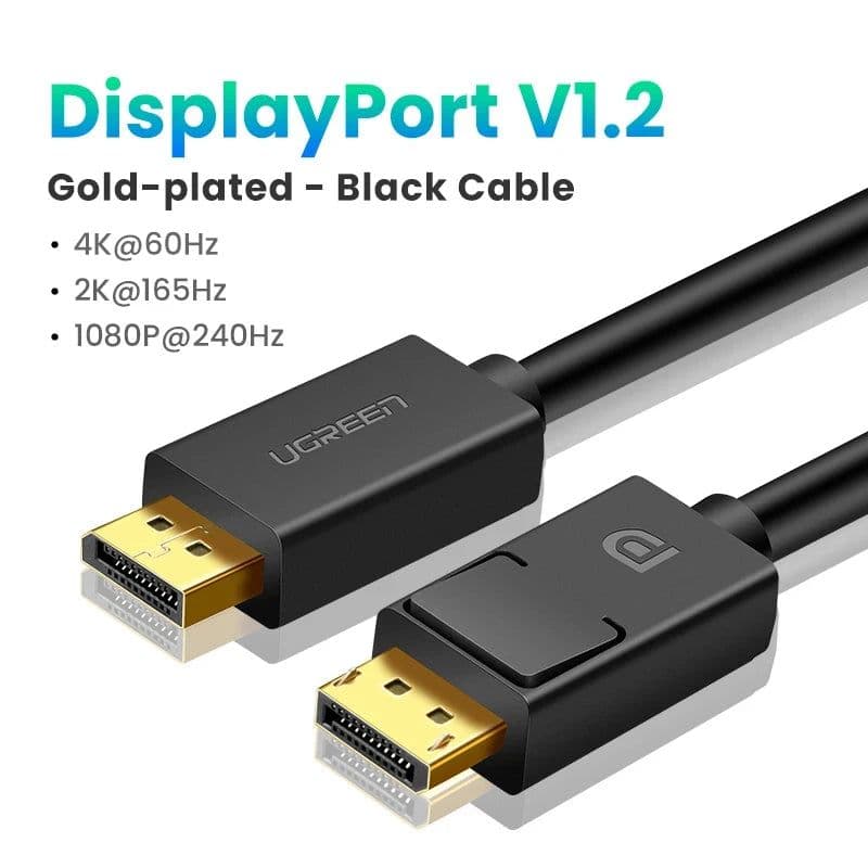 image-UGREEN Displayport Cable 16K 8K Video Audio Cable for Xiaomi TV Box PC Laptop Monitor Video Game DP Cable Display Port