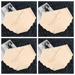 image-4Pcs Set Women's Panties Low Waist Seamless Briefs Ice Silk Female Underpants Ladies Invisible Underwear Lingerie Intimates