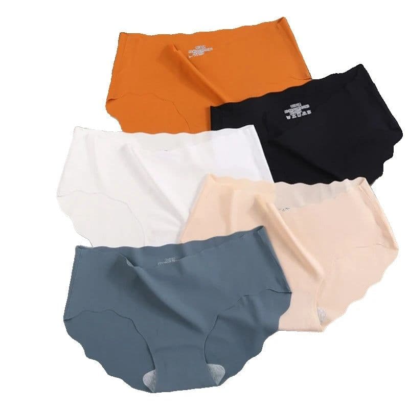 image-4Pcs Set Women's Panties Low Waist Seamless Briefs Ice Silk Female Underpants Ladies Invisible Underwear Lingerie Intimates