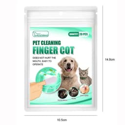 image-20Pcs/Bag Pet Cleaning Teeth Finger Cover Dog Cat Remove Tartar Calculus Oral Care Cochlear Cleaning Non-woven Fabric Finger Cot
