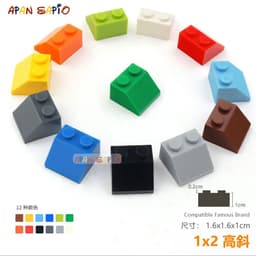 image-20pcs/lot DIY Blocks Building Bricks Bevel 1X2 Educational Assemblage Construction Toys for Children Size Compatible With Brands