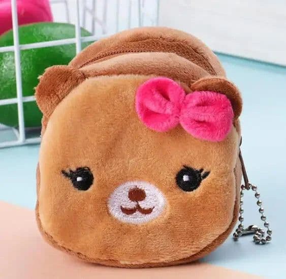 image-Small Cute Soft Zipper Panda Coin Purse Coin Key Bag Female Child Multifunctional Women Frog Wallets Headset Bag Christmas Gift