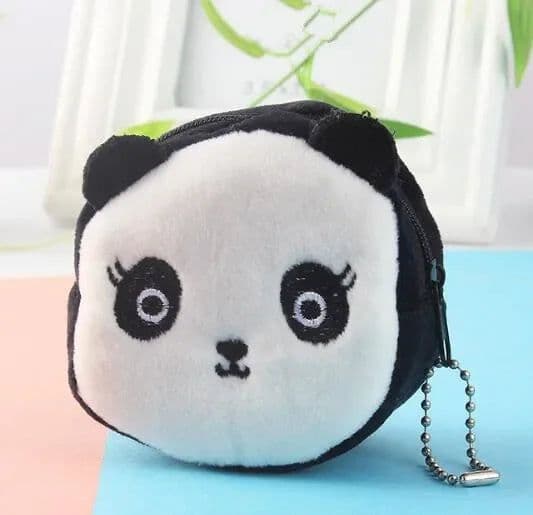 image-Small Cute Soft Zipper Panda Coin Purse Coin Key Bag Female Child Multifunctional Women Frog Wallets Headset Bag Christmas Gift