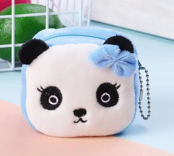 image-Small Cute Soft Zipper Panda Coin Purse Coin Key Bag Female Child Multifunctional Women Frog Wallets Headset Bag Christmas Gift