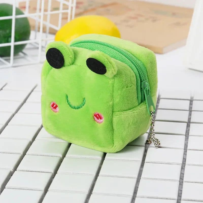image-Small Cute Soft Zipper Panda Coin Purse Coin Key Bag Female Child Multifunctional Women Frog Wallets Headset Bag Christmas Gift