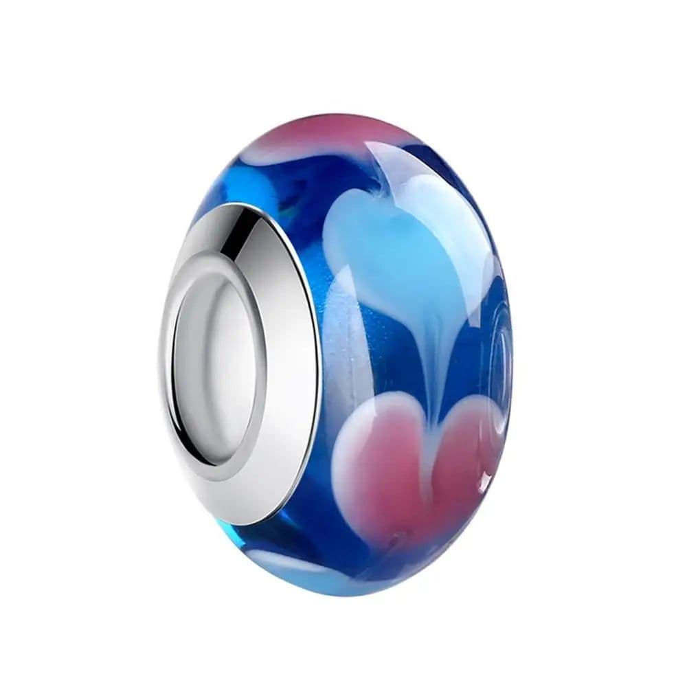 image-WOSTU High Quality White Murano Glass Beads Fit Original Bracelet Pendant Silver Plated Colorful Charm DIY Jewelry Making