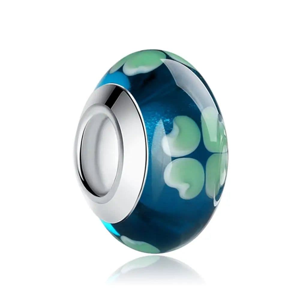 image-WOSTU High Quality White Murano Glass Beads Fit Original Bracelet Pendant Silver Plated Colorful Charm DIY Jewelry Making