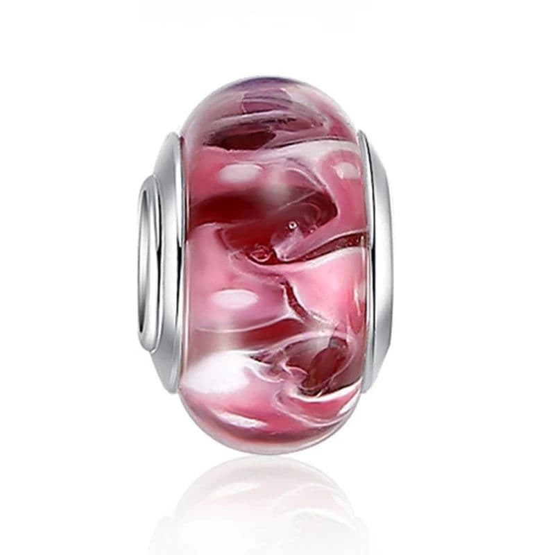 image-WOSTU High Quality White Murano Glass Beads Fit Original Bracelet Pendant Silver Plated Colorful Charm DIY Jewelry Making
