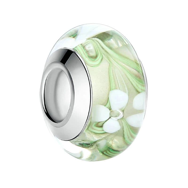 image-WOSTU High Quality White Murano Glass Beads Fit Original Bracelet Pendant Silver Plated Colorful Charm DIY Jewelry Making