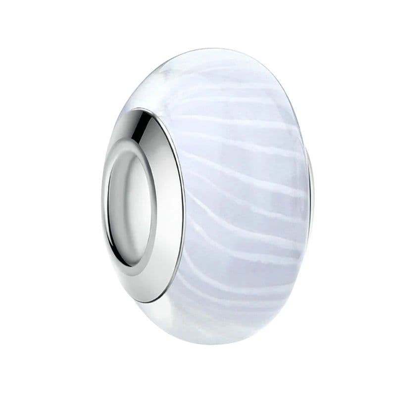 image-WOSTU High Quality White Murano Glass Beads Fit Original Bracelet Pendant Silver Plated Colorful Charm DIY Jewelry Making