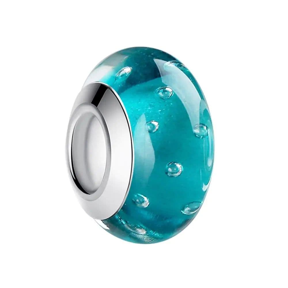 image-WOSTU High Quality White Murano Glass Beads Fit Original Bracelet Pendant Silver Plated Colorful Charm DIY Jewelry Making